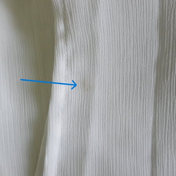 NWT Adolfo sheer white collared pintuck tunic blouse crystal buttons size M - Picture 8 of 9